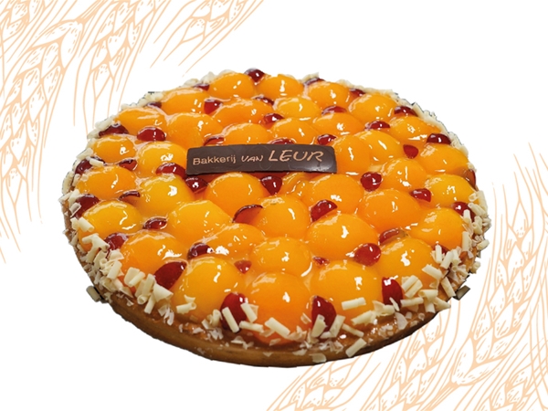 Halve open abrikoosvlaai